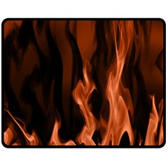 Smoke Flame Abstract Orange Red Fleece Blanket (medium)  by Wegoenart