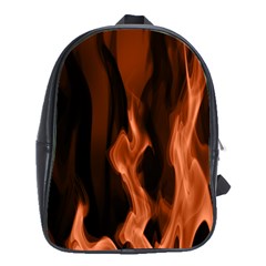 Smoke Flame Abstract Orange Red School Bag (xl) by Wegoenart