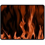 Smoke Flame Abstract Orange Red Double Sided Fleece Blanket (Medium)  58.8 x47.4  Blanket Front