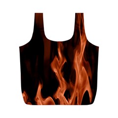 Smoke Flame Abstract Orange Red Full Print Recycle Bag (m) by Wegoenart