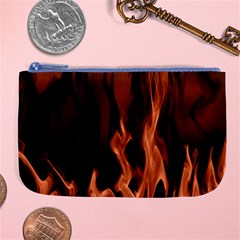 Smoke Flame Abstract Orange Red Large Coin Purse by Wegoenart