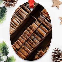 Books Bookshelf Classic Collection Ornament (oval) by Wegoenart