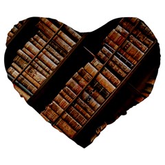 Books Bookshelf Classic Collection Large 19  Premium Flano Heart Shape Cushions