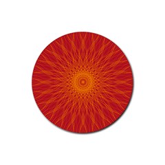 Background Rays Sun Rubber Coaster (round)  by Wegoenart