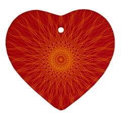 Background Rays Sun Heart Ornament (two Sides)