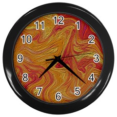 Texture Pattern Abstract Art Wall Clock (black) by Wegoenart