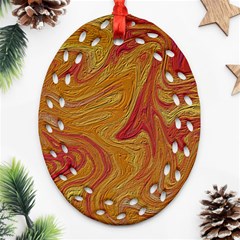 Texture Pattern Abstract Art Oval Filigree Ornament (two Sides)