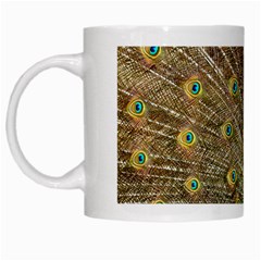 Peacock Plumage Bird Peafowl White Mugs by Wegoenart