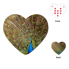 Peacock Plumage Bird Peafowl Playing Cards (heart) by Wegoenart