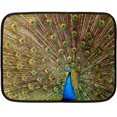 Peacock Plumage Bird Peafowl Fleece Blanket (mini) by Wegoenart