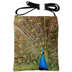 Peacock Plumage Bird Peafowl Shoulder Sling Bag by Wegoenart