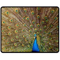 Peacock Plumage Bird Peafowl Double Sided Fleece Blanket (medium)  by Wegoenart