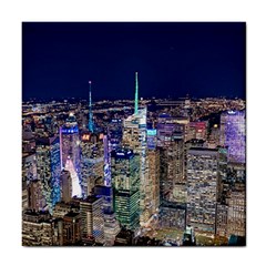 New York Manhattan Night Building Tile Coasters by Wegoenart