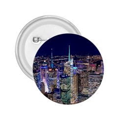 New York Manhattan Night Building 2 25  Buttons by Wegoenart