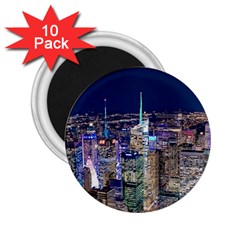 New York Manhattan Night Building 2 25  Magnets (10 Pack)  by Wegoenart