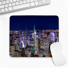 New York Manhattan Night Building Large Mousepads by Wegoenart