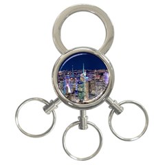 New York Manhattan Night Building 3-ring Key Chains by Wegoenart