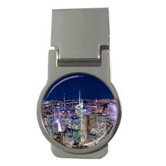 New York Manhattan Night Building Money Clips (round)  by Wegoenart