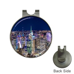 New York Manhattan Night Building Hat Clips With Golf Markers by Wegoenart