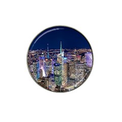 New York Manhattan Night Building Hat Clip Ball Marker by Wegoenart