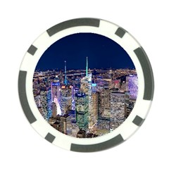 New York Manhattan Night Building Poker Chip Card Guard (10 Pack) by Wegoenart