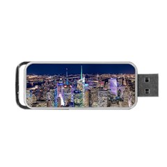 New York Manhattan Night Building Portable Usb Flash (two Sides) by Wegoenart