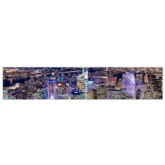 New York Manhattan Night Building Small Flano Scarf by Wegoenart