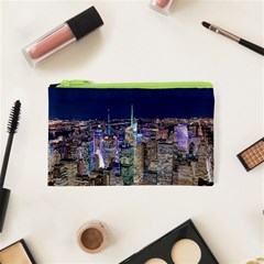 New York Manhattan Night Building Cosmetic Bag (xs) by Wegoenart