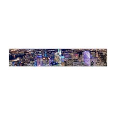 New York Manhattan Night Building Flano Scarf (mini) by Wegoenart