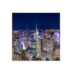 New York Manhattan Night Building Satin Bandana Scarf by Wegoenart