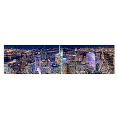 New York Manhattan Night Building Satin Scarf (oblong) by Wegoenart