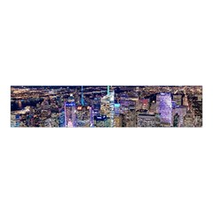 New York Manhattan Night Building Velvet Scrunchie by Wegoenart