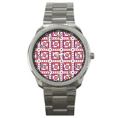 Background Abstract Square Sport Metal Watch by Wegoenart