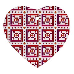 Background Abstract Square Heart Ornament (two Sides)