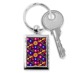 Pattern Illustration Background Key Chains (rectangle) 