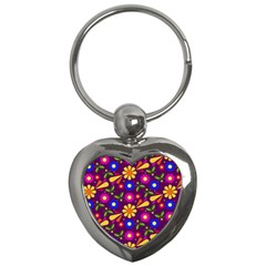 Pattern Illustration Background Key Chains (heart)  by Wegoenart