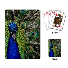 Peacock Close Up Plumage Bird Head Playing Cards Single Design by Wegoenart