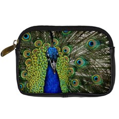 Peacock Close Up Plumage Bird Head Digital Camera Leather Case