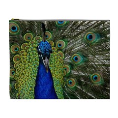 Peacock Close Up Plumage Bird Head Cosmetic Bag (xl) by Wegoenart