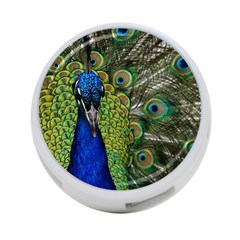 Peacock Close Up Plumage Bird Head 4-port Usb Hub (one Side) by Wegoenart