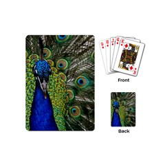 Peacock Close Up Plumage Bird Head Playing Cards (mini) by Wegoenart