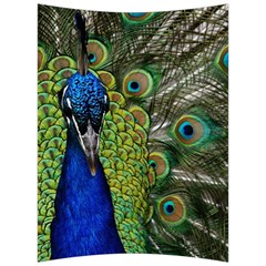 Peacock Close Up Plumage Bird Head Back Support Cushion by Wegoenart