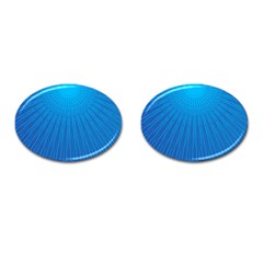 Blue Rays Background Image Cufflinks (oval)