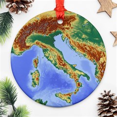 Italy Alpine Alpine Region Map Ornament (round) by Wegoenart