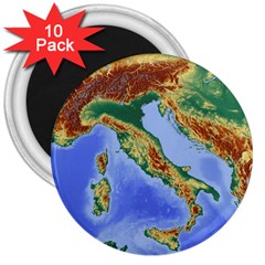 Italy Alpine Alpine Region Map 3  Magnets (10 Pack)  by Wegoenart