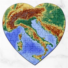 Italy Alpine Alpine Region Map Jigsaw Puzzle (heart) by Wegoenart