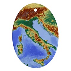 Italy Alpine Alpine Region Map Oval Ornament (two Sides) by Wegoenart