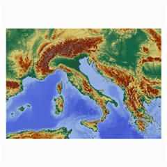 Italy Alpine Alpine Region Map Large Glasses Cloth (2-side) by Wegoenart