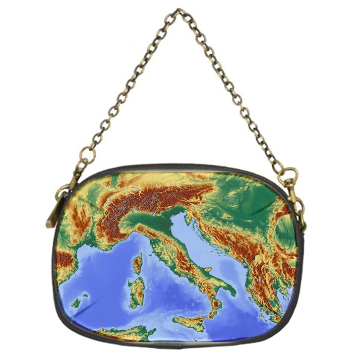 Italy Alpine Alpine Region Map Chain Purse (One Side)