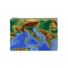 Italy Alpine Alpine Region Map Cosmetic Bag (medium) by Wegoenart